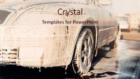  Presentation with car wash - Cool new presentation design with foam automobile in suds backdrop and a lemonade colored foreground