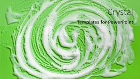  Presentation with soap foam suds - PPT theme consisting of foam-soap-suds-on-green background and a mint green colored foreground