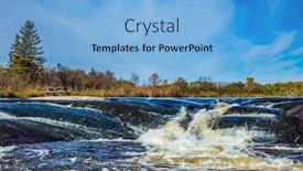  Presentation with water park - PPT theme having manitoba - foam water rapids background and a light blue colored foreground