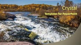  Presentation with adventure river - Amazing PPT layouts having foam water rapids on the smooth stones of the winnipeg river old pinawa dam provincial heritage park on the winnipeg river the concept of ecological and adventure tourism backdrop and a tawny brown colored foreground