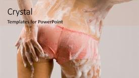  Presentation with soap foam suds - Colorful theme enhanced with foaming foaming - beautiful young lady topless backdrop and a  colored foreground