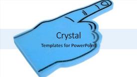  Presentation with foam - Slide set featuring foaming foaming - blue foam finger on white background and a light blue colored foreground