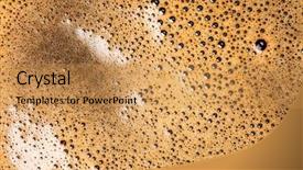  Presentation with piano coffee - PPT theme consisting of foaming foaming - coffee foam texture background and a gold colored foreground