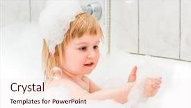  Presentation with baby bath - PPT layouts enhanced with foaming foaming - cute two year old baby background and a lemonade colored foreground