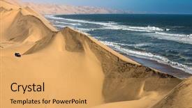  Presentation with safari south africa - Cool new PPT layouts with foamy waves dangerous jeep backdrop and a yellow colored foreground