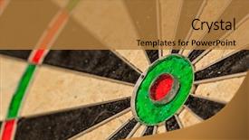  Presentation with goal - Presentation enhanced with focus bullseye - success hitting target aim goal background and a gold colored foreground