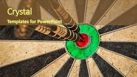  Presentation with bullseye center goal success business - Audience pleasing presentation theme consisting of focus bullseye - success hitting target aim goal backdrop and a tawny brown colored foreground