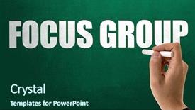  Presentation with market research - Presentation design with focus group background and a forest green colored foreground