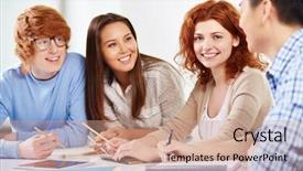  Presentation with smart retail augmented and - Amazing PPT theme having focus groups - group of smart groupmates sitting backdrop and a  colored foreground