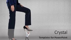  Presentation with step - Colorful PPT theme enhanced with focus high growth - big business woman trying backdrop and a light gray colored foreground