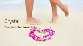  Presentation with married couple - Theme consisting of focus in heart shape lei background and a lemonade colored foreground