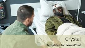  Presentation with hospital bed - PPT layouts having focus-of-young-african-american background and a soft green colored foreground