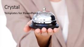  Presentation with bell service - Amazing PPT theme having focus on a service bell backdrop and a soft green colored foreground