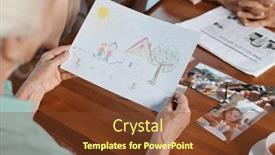  Presentation with woman child - Presentation design with focus-on-drawing-of-child background and a  colored foreground