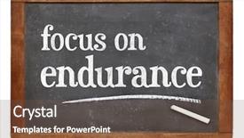  Presentation with endurance - Beautiful PPT theme featuring focus on endurance advice - white chalk text on a vintage slate blackboard backdrop and a tawny brown colored foreground