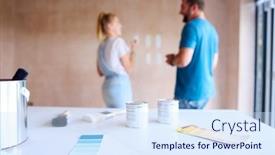  Presentation with wall paint - Presentation design consisting of focus-on-foreground-as-couple background and a sky blue colored foreground
