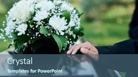  Presentation with black hand - Slide set featuring focus-on-hand-of-mourning background and a ocean colored foreground