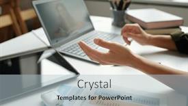  Presentation with english teacher - PPT layouts consisting of focus-on-hand-of-young background and a  colored foreground