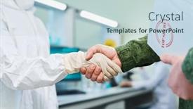  Presentation with hazmat - Presentation theme having focus-on-handshake-of-officer background and a  colored foreground