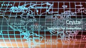  Presentation with 3d men world map - Cool new slide set with focus on northern hemisphere backdrop and a ocean colored foreground