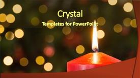  Presentation with candle christmas - Audience pleasing presentation theme consisting of focus on red christmas candle backdrop and a tawny brown colored foreground