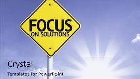  Presentation with solutions - Slides consisting of focus on solutions road sign background and a  colored foreground
