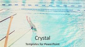  Presentation with diving board - PPT theme with focus on the diving board background and a sky blue colored foreground