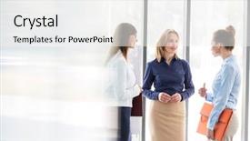  Presentation with strategy plan - Beautiful slide deck featuring focus plan - businesswomen planning strategy during meeting backdrop and a  colored foreground