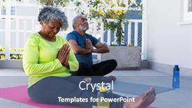  Presentation with retirement garden - Presentation theme with focused-african-american-senior-couple background and a  colored foreground