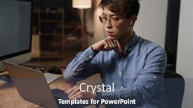  Presentation with asian war - Slide deck featuring focused-asian-guy-in-earphones background and a ocean colored foreground