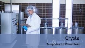  Presentation with safety - Colorful theme enhanced with focused biologist with safety gloves backdrop and a teal colored foreground