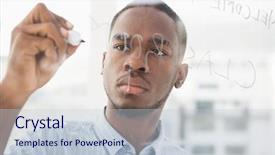  Presentation with clear - Beautiful PPT theme featuring focused businessman writing on clear backdrop and a lemonade colored foreground