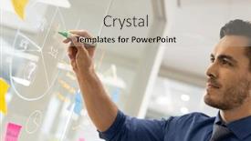  Presentation with corporation - Theme with focused-caucasian-man-working background and a light gray colored foreground