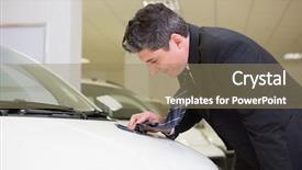  Presentation with car cleaning - PPT theme having focused cleaning a stain background and a  colored foreground