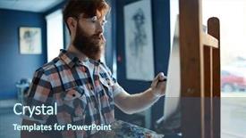  Presentation with contemporary art - Cool new theme with focused contemporary artist red backdrop and a ocean colored foreground