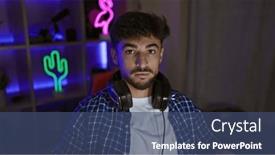  Presentation with arab - Theme having focused-in-game-young-arab and a ocean colored foreground