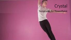  Presentation with ballet - Audience pleasing presentation theme consisting of focused male ballet dancer leaping backdrop and a coral colored foreground