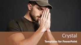  Presentation with masculine - Slide deck featuring focused-masculine-military-man-making background and a coral colored foreground