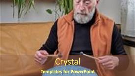  Presentation with tongue - Presentation design with focused-senior-man-is-playing background and a  colored foreground