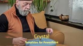  Presentation with drum - Slide set featuring focused-senior-man-is-playing background and a  colored foreground