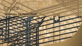  Presentation with david star - PPT theme consisting of focused-view-of-a-star and a coral colored foreground