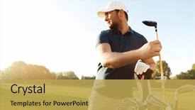  Presentation with focus group hands taking notes - Presentation consisting of focused young man golfer taking background and a yellow colored foreground