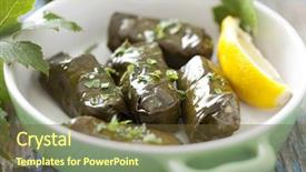  Presentation with grape leaves png - Amazing theme having fod - greek style grape leaves dolmades backdrop and a tawny brown colored foreground