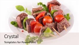  Presentation with plant factory vegetable hydroponic - Amazing presentation theme having fod - grilled beef and vegetable backdrop and a  colored foreground