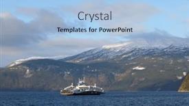  Presentation with europe - Slide deck with fodnes-to-manheller-ferry-boat background and a light blue colored foreground