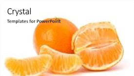  Presentation with ripe golden potato on white - Slide deck enhanced with foetus - ripe tasty tangerines isolated background and a white colored foreground