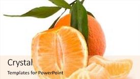  Presentation with ripe golden potato on white - PPT layouts featuring foetus - ripe tasty tangerines isolated background and a  colored foreground