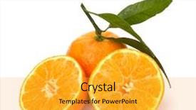  Presentation with blank whiteboard isolated on white - Colorful PPT layouts enhanced with foetus - tangerines isolated on white background backdrop and a gold colored foreground