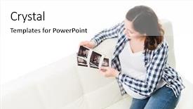  Presentation with pregnant woman - Cool new PPT theme with foetus - young beautiful happy pregnant woman backdrop and a white colored foreground