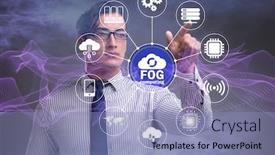  Presentation with fog computing - PPT layouts having fog and edge cloud computing background and a light blue colored foreground